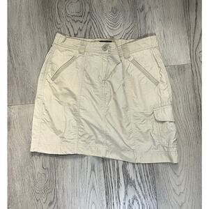 Lands End Khaki Cargo Skorts Skirt Size 10